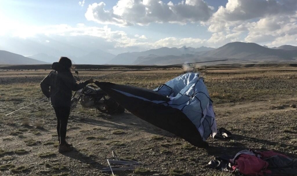 Setting up camp at Deosai National Park