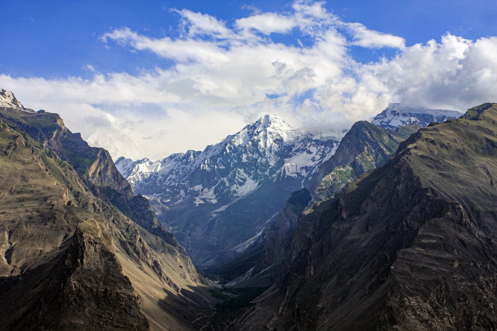 Explore the stunning snowcapped peaks and rocky landscapes of Hunza Valley.