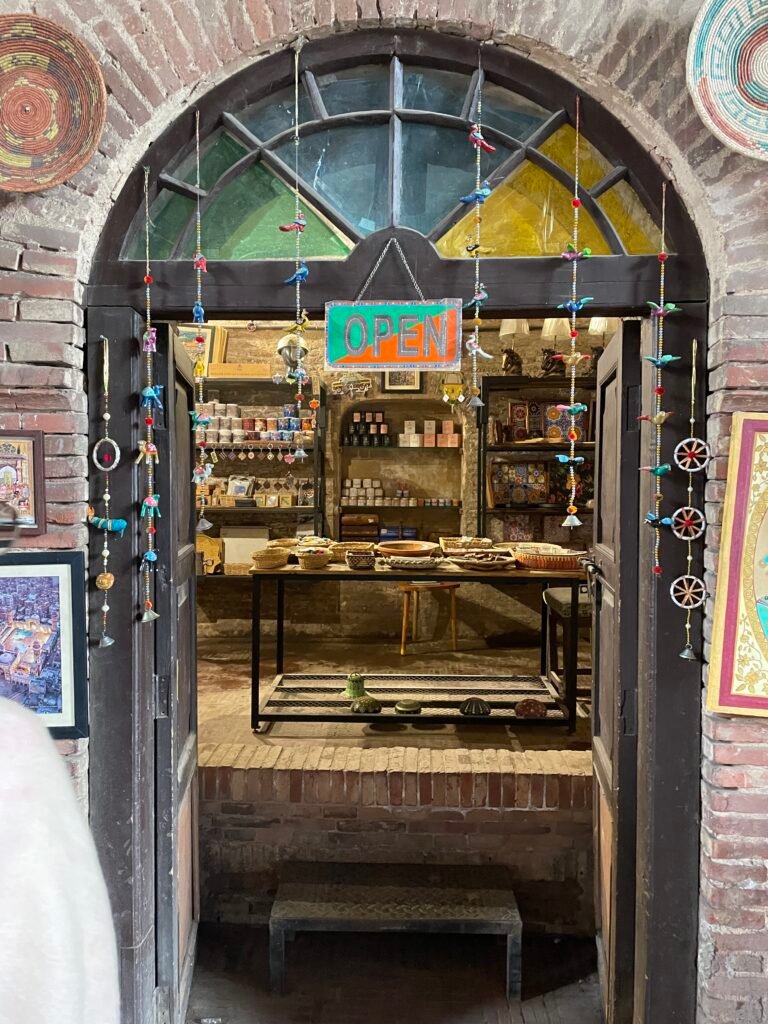The doorway into a handicrafts store in Old Lahore.